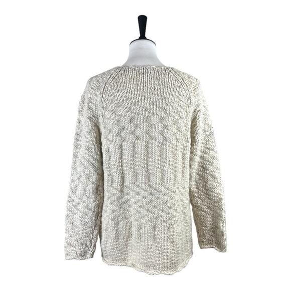 J. Jill Sweater Crew Neck Knit Cream Wool Alpaca Blend Pullover Women’s Large - Picture 4 of 10